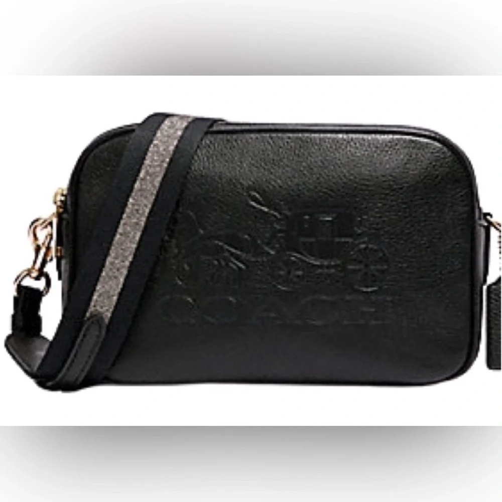Coach Solid Black Pebbled Leather Horse and Carriage Crossbody Camera Bag Auth - Picture 3 of 11
